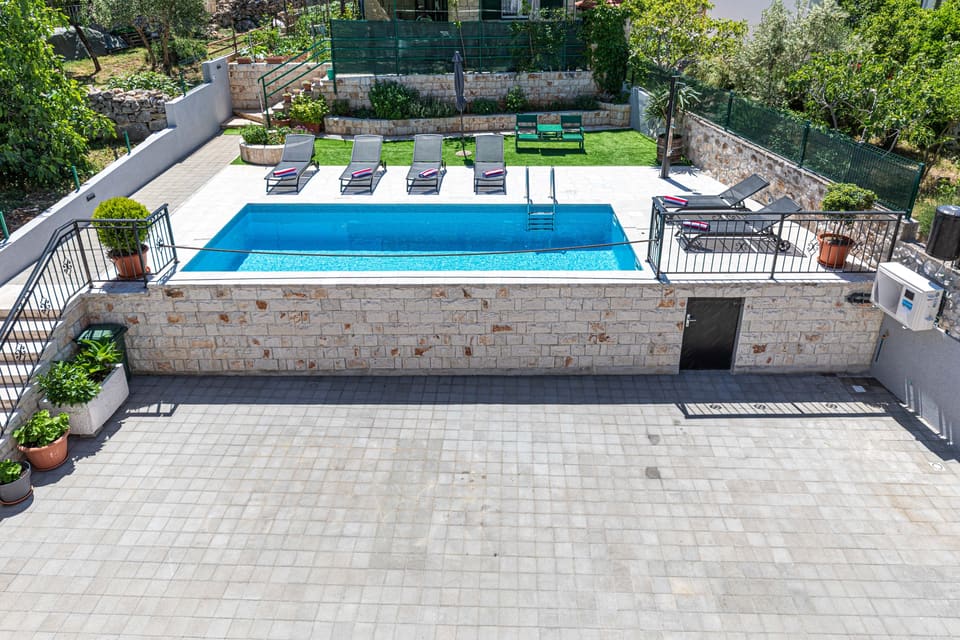 Pool terrace from the drone
