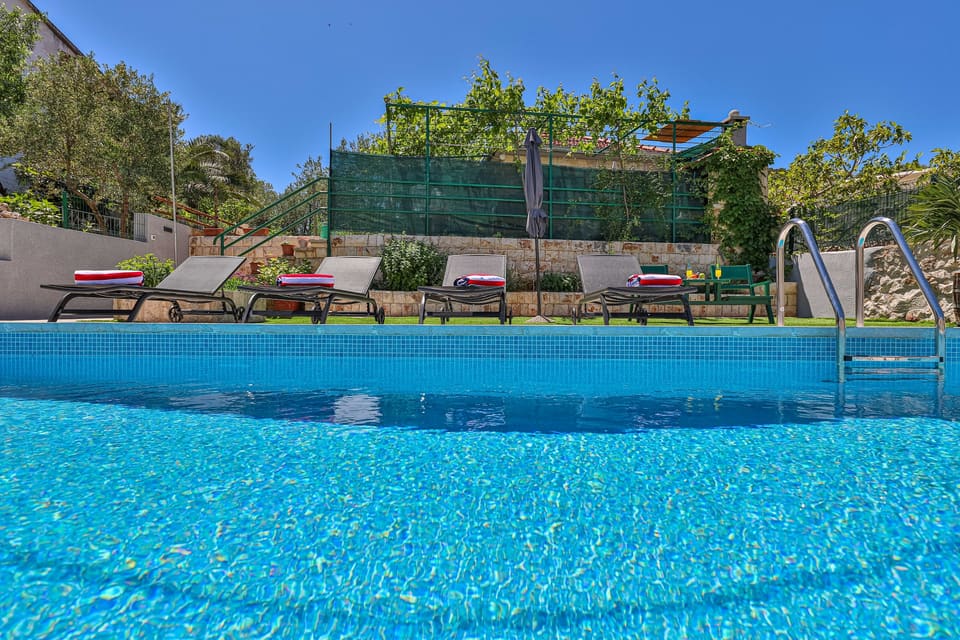 Crystal-clear pool water