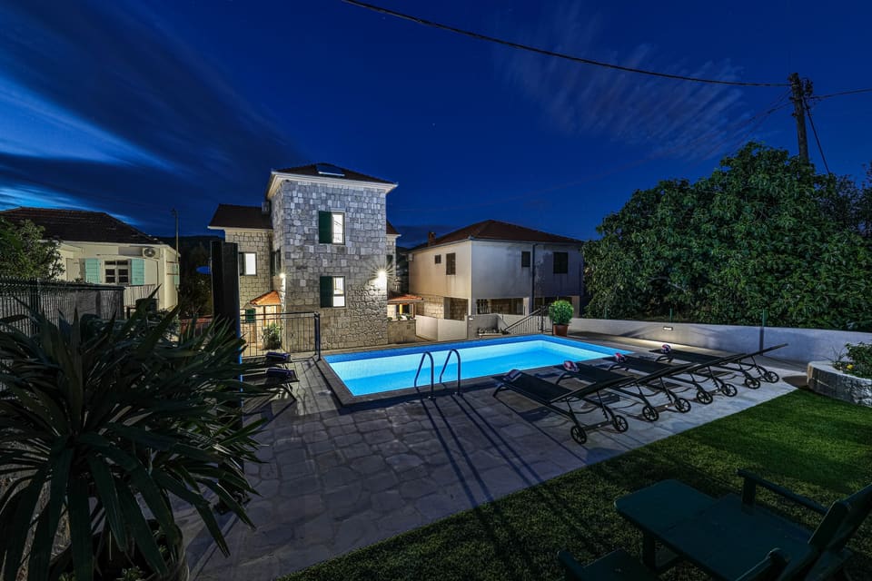 Evening swim under the Dalmatian sky